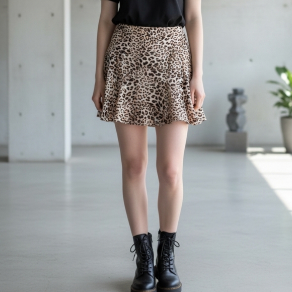 miami Dresses & Skirts - MI Ami leopard print flared mini skirt